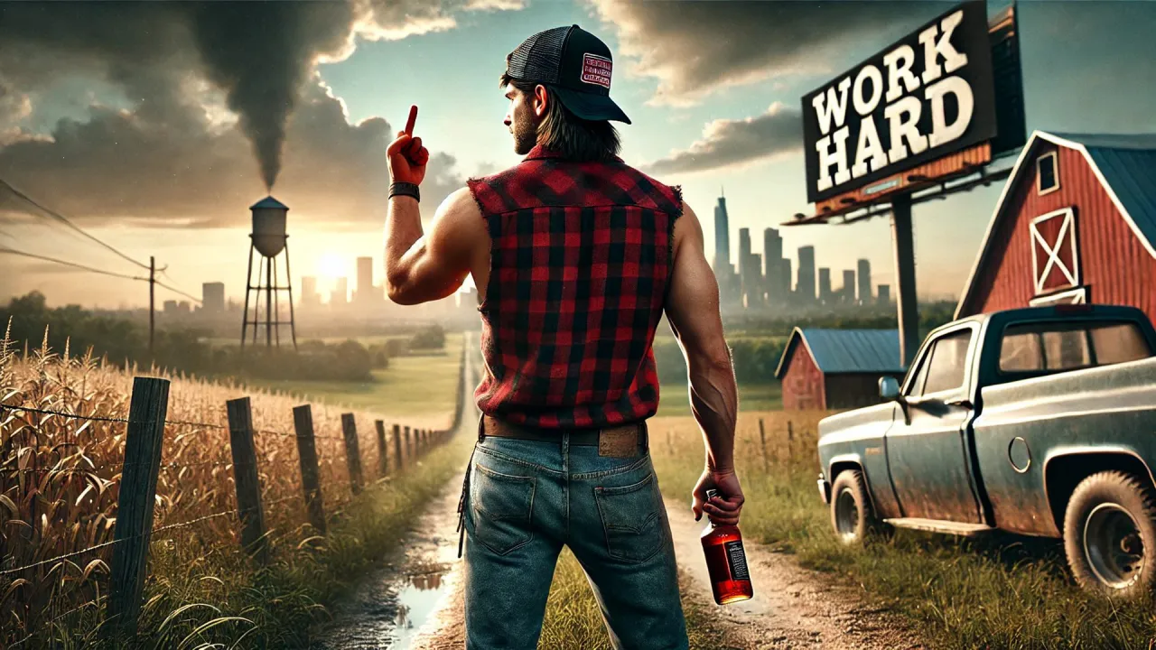 Work hard road scene